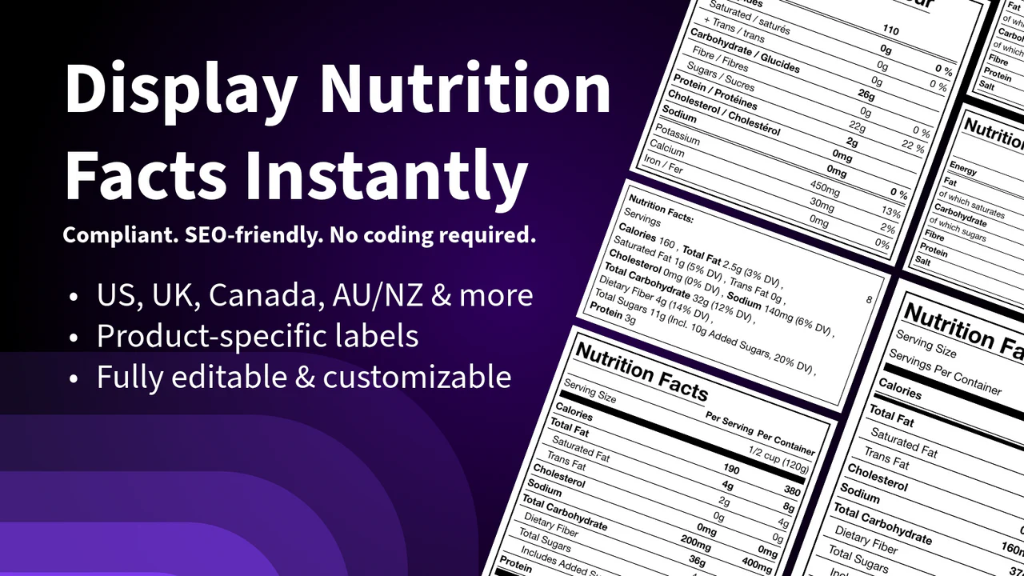 KL Nutrition Facts Label Dashboard