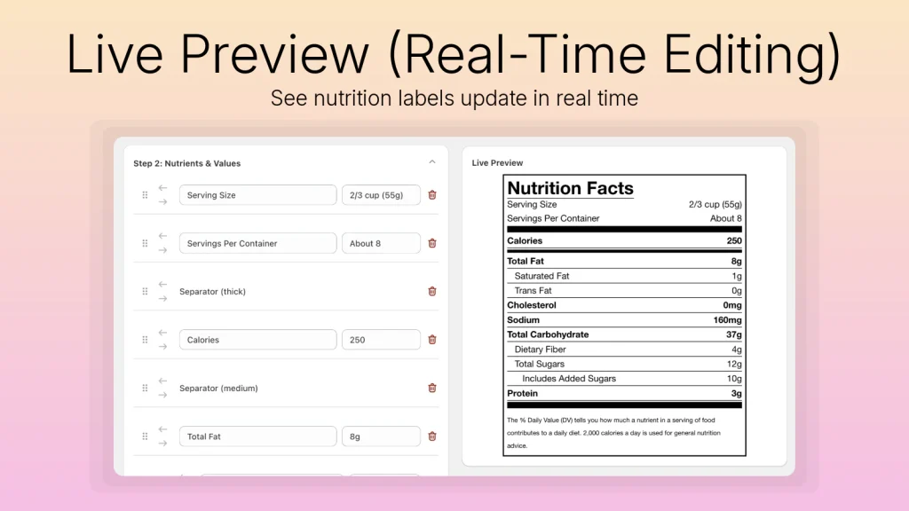 KL ‑ Nutrition Facts Label Screenshot 3