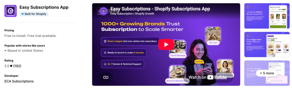 Easy subscriptions app for Shopify for supplement brands