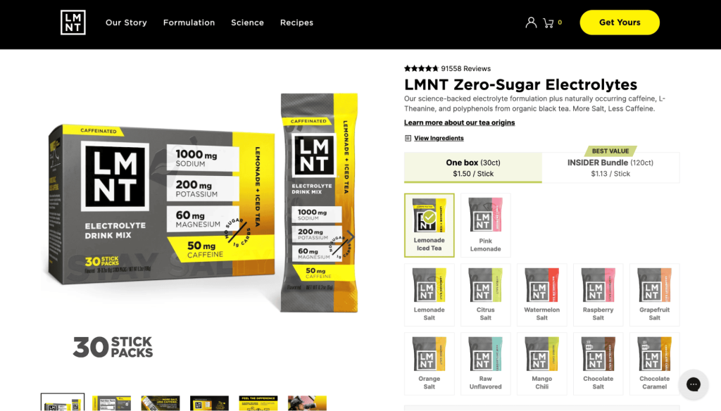 LMNT using Shopify for nutrition store
