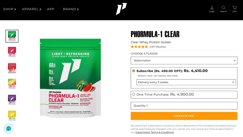 1st - example of shopify supplement store