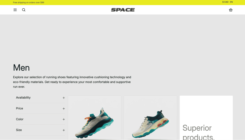 Space premium theme for Shopify food stores