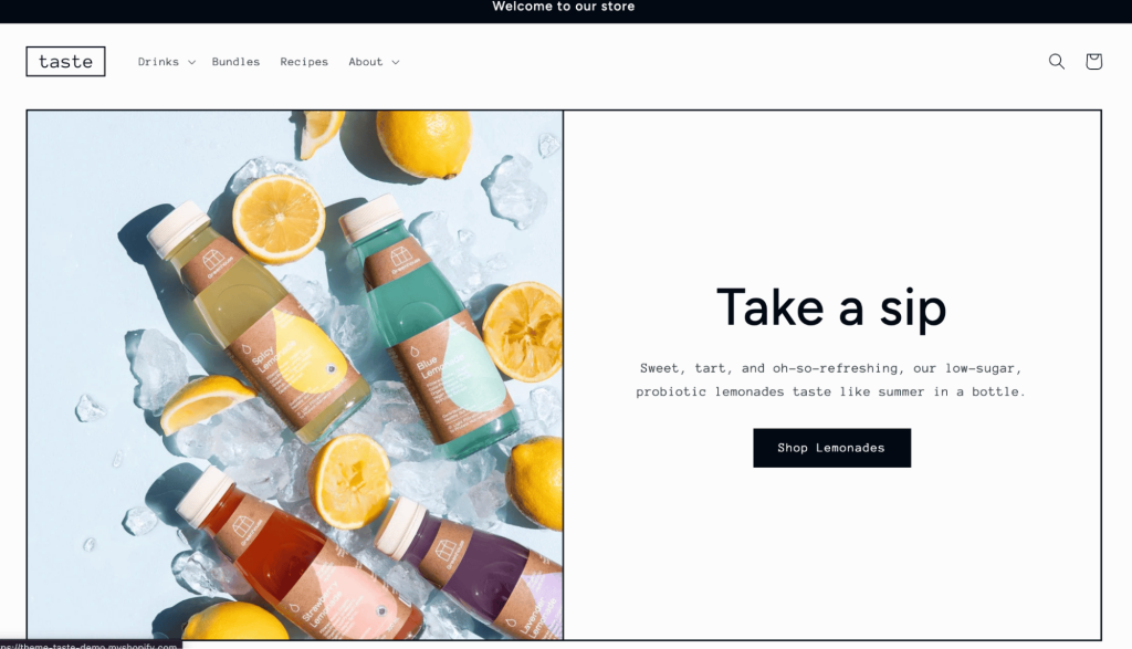 Taste shopify specialized theme for food and beverages stores
